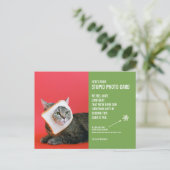 Funny Cat Christmas Stupid Photo Card Briefkaart (Staand voorkant)