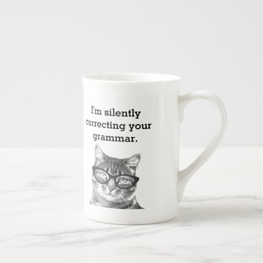 Funny cat citeert foto-bot china specialty tea mok (Rechts)