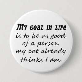 Funny cat citeert slogan giften voor nieuwe humor  ronde button 7,6 cm