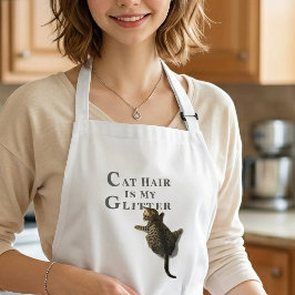Funny Cat Climbing-Cat Hair Is My Glitter Lang Schort