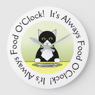 Funny Cat Clock Grote Klok