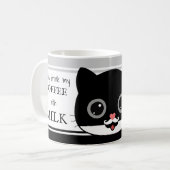 Funny Cat Coffee met Milk Mustache Mok (Voorkant links)