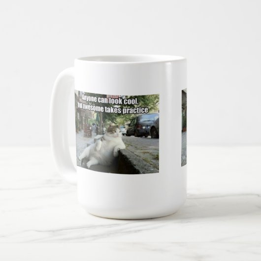 Funny Cat Coffee Mok (Voorkant links)