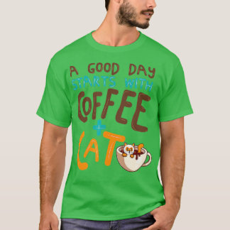 Funny Cat Coffee Mok Cat Lover Cute Cat Mam T-shirt