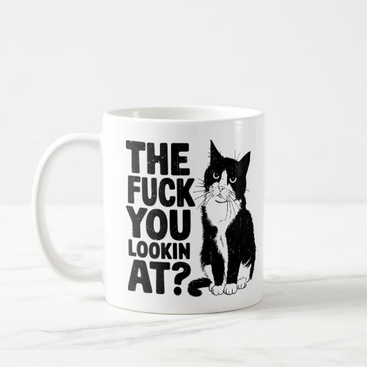 Funny Cat Coffee Mok voor Adult Funny Cat Quote (Links)