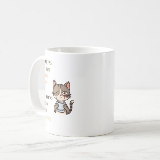 Funny Cat Coffee Mug Koffiemok (Voorkant links)