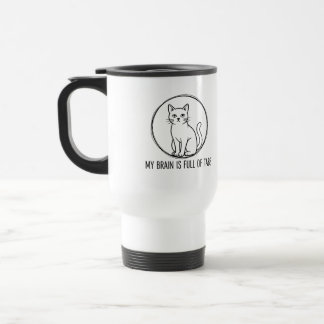 Funny Cat Coffee Mug - My Brain Is Full Of Tabs  Reisbeker