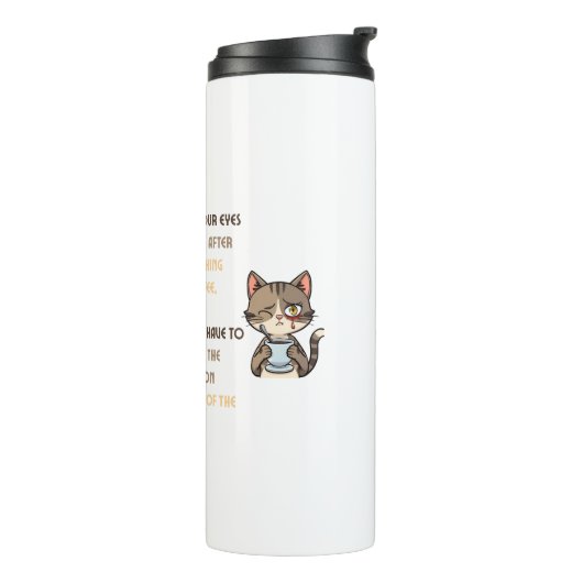 Funny Cat Coffee Mug Thermosbeker (Gedraaid links)