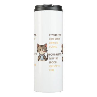 Funny Cat Coffee Mug Thermosbeker