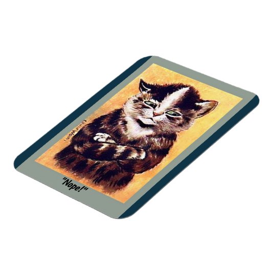 Funny Cat copy is Angry Cat, Stubborn Cat Magneet (Linkerzijde)