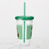 Funny Cat Couple met ratten in mand Green Acryl Drinkbeker (Rechts)