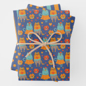 Funny Cat Couple Wrapping Paper Set van 3 (In situ)