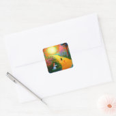 Funny Cat Creationarts Square Sticker (Envelop)