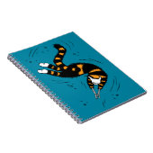 Funny Cat Creature Skeleton Hands die Donker zwemm Notitieboek (Rechterzijde)