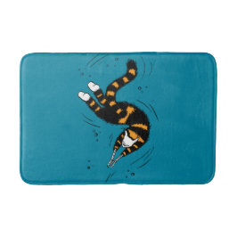 Funny Cat Creature Skeleton Hands Swimming Gothic Badmat