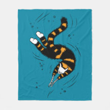 Funny Cat Creature Skeleton Hands Swimming Gothic