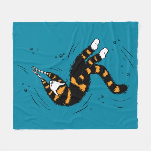 Funny Cat Creature Skeleton Hands Swimming Gothic Fleece Deken (Voorkant (Horizontaal))