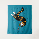 Funny Cat Creature Skeleton Hands Swimming Gothic Wandkleed (Voorkant)