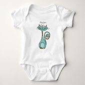 Funny Cat custom name kleding Romper (Voorkant)