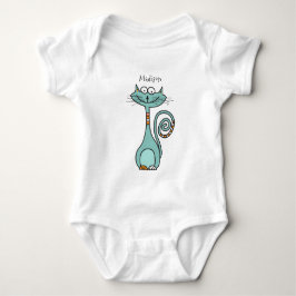 Funny Cat custom name kleding Romper