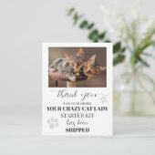 Funny Cat Custom Photo Birthday Briefkaart (Staand voorkant)