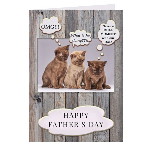 Funny Cat Cute Dad Vaderdag Kaart