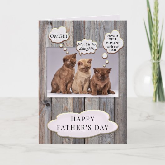 Funny Cat Cute Dad Vaderdag Kaart (Voorkant)
