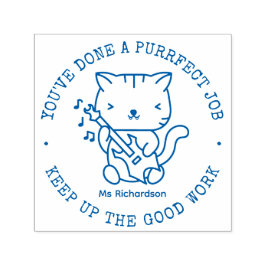 Funny Cat Cute Kat Perfect job Teacher Phoogt Zelfinktende Stempel