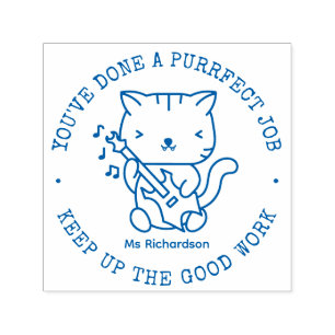 Funny Cat Cute Kat Perfect job Teacher Phoogt Zelfinktende Stempel