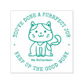 Funny Cat Cute Kat Perfect Job Teacher Rewards Zelfinktende Stempel (Design)