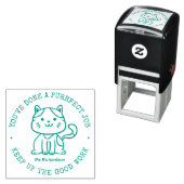 Funny Cat Cute Kat Perfect Job Teacher Rewards Zelfinktende Stempel (In situ)