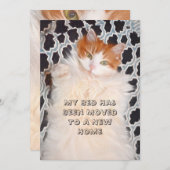 Funny Cat Cute Moving New Address Aankondiging (Voorkant / Achterkant)