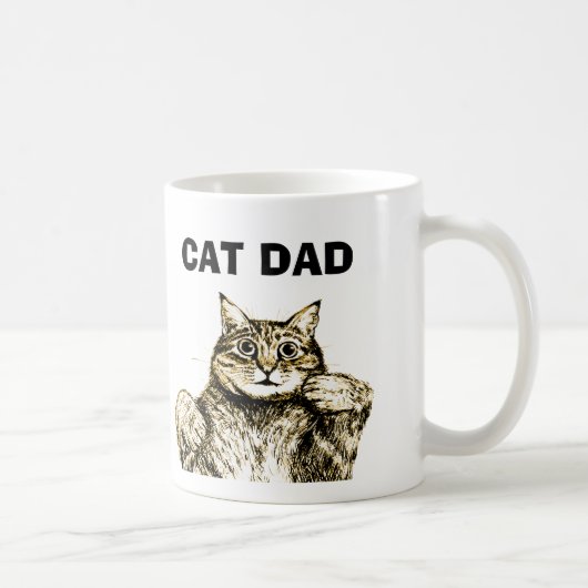 Funny Cat Dad Coffee Mok (Rechts)