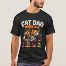 Funny Cat Dad Problemen Coffee Lover Geschenk T-Sh