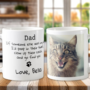 Funny Cat Dad - Vaderdag Custom Pet Photo Koffiemok