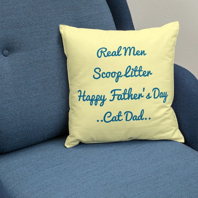 Funny Cat Dad Vaderdag Gift Blue Cream Trendy Kussen (Creator heeft geüpload)