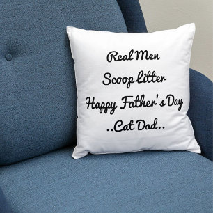 Funny Cat Dad Vaderdag Gift Zwart Wit Trendy Kussen