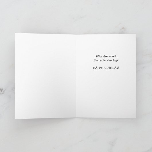 Funny Cat Dancing Birthday Kaart (Binnen)