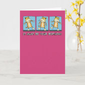 Funny Cat Dancing Birthday Kaart (Gele Bloem)