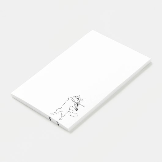 Funny Cat Dansend en Spel Violin Post-it® Notes (Schuin)
