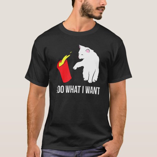 Funny Cat dat ik doe wat ik wil T-shirt (Voorkant)