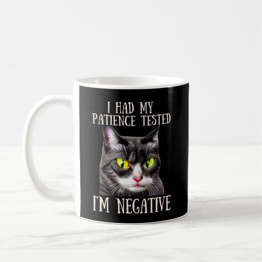 Funny Cat dat ik heb laten testen dat ik negatief  Koffiemok (Links)