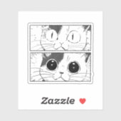 Funny Cat Design Sticker (Vel)