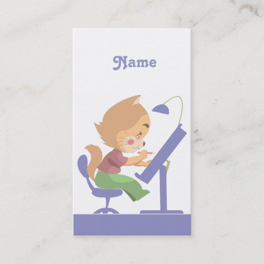 Funny Cat Designer Visitekaartje (Voorkant)