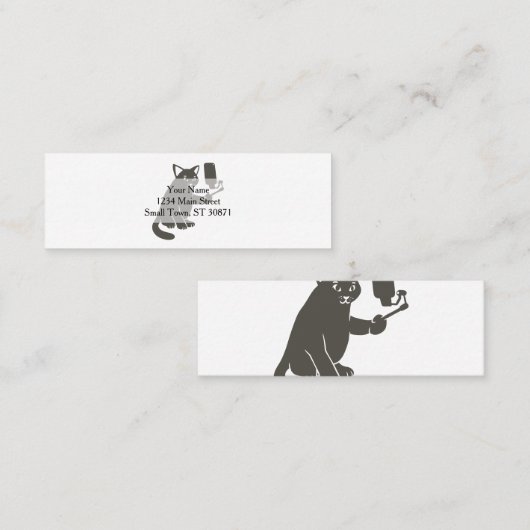 Funny cat die selfie gebruikt - Kies achtergrondkl Mini Visitekaartje (Voorkant / Achterkant)