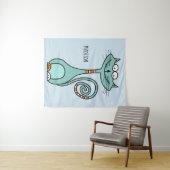 Funny Cat douanenaam & kleurentapestry Wandkleed (In Situ (horizontaal))