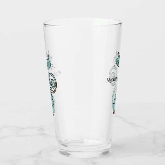 Funny Cat douanenaam pint glas (Rechts)