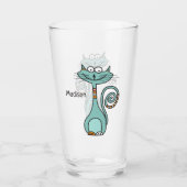 Funny Cat douanenaam pint glas (Voorkant)