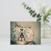 Funny cat draagt een bril briefkaart (Staand voorkant)