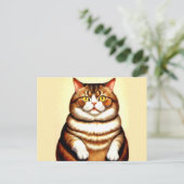 Funny Cat Drawing Briefkaart (Staand voorkant)
